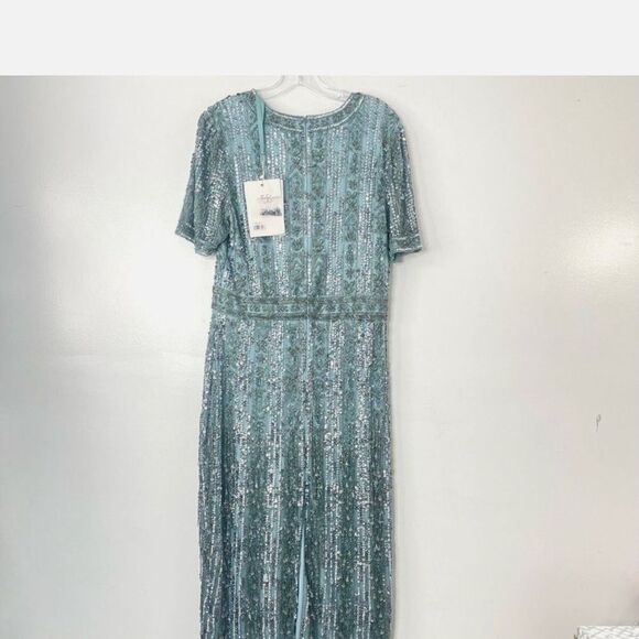 NWT Mac Duggal 5980 Size 6 High Neck Crystal Fringe French Blue Beaded - Picture 6 of 9